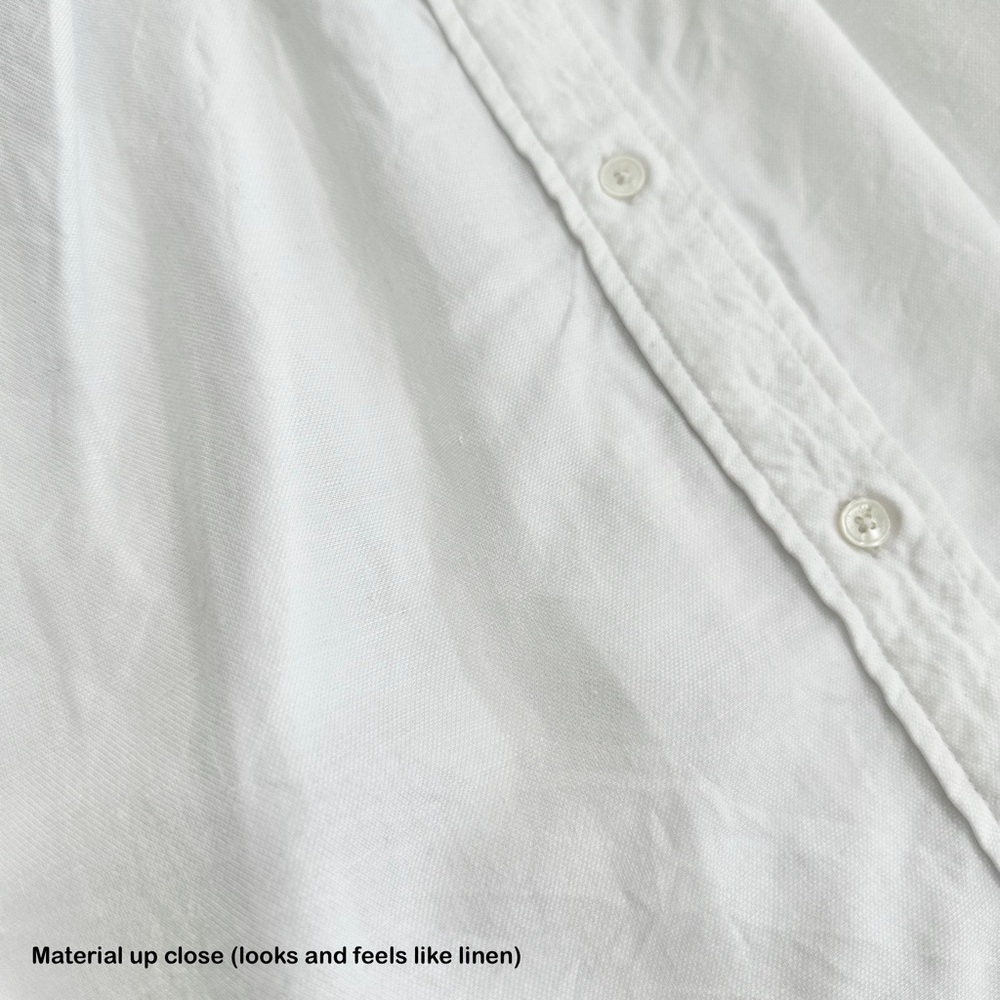 ARITZIA | WILFRED WHITE BERTILLON OVERSIZED BUTTON UP BLOUSE TUNIC LINEN-LIKE - Picture 11 of 13